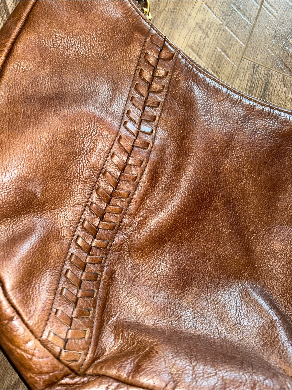 LAUREN RALPH LAUREN LEATHER HOBO BROWN BAG - Picture 2 of 8